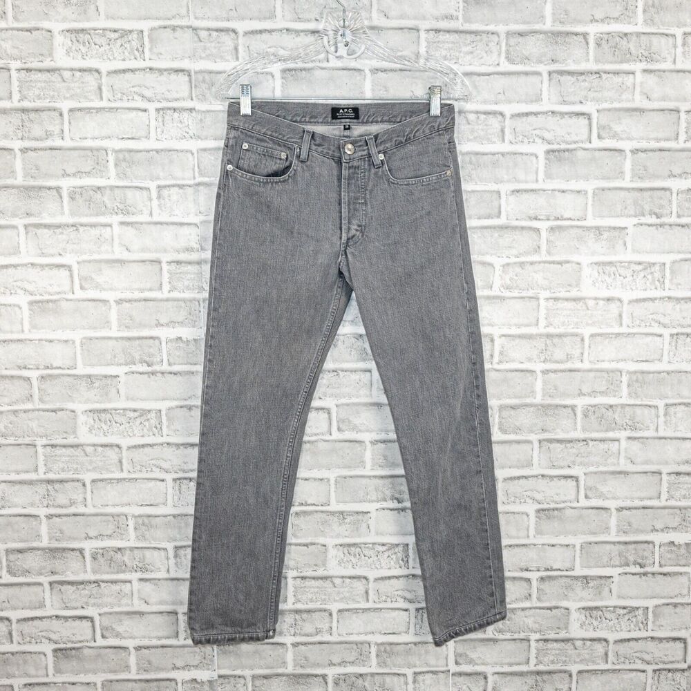 A.P.C. Men's Petit Standard Jean Droit Etroit denim Jeans Gray wash sz 28